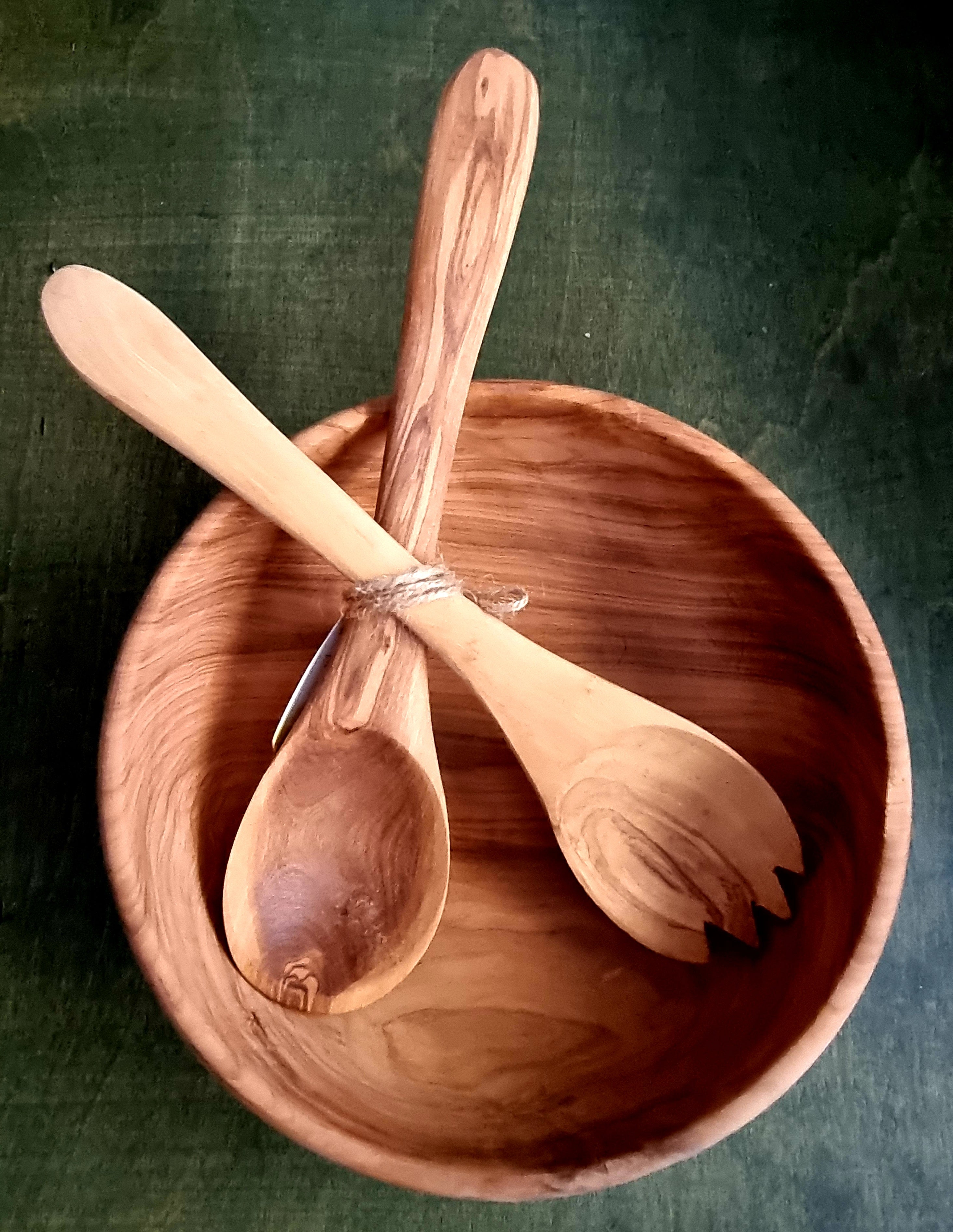 Salad Bowl 20cm with Salad Set. Olive Tree Store Athens