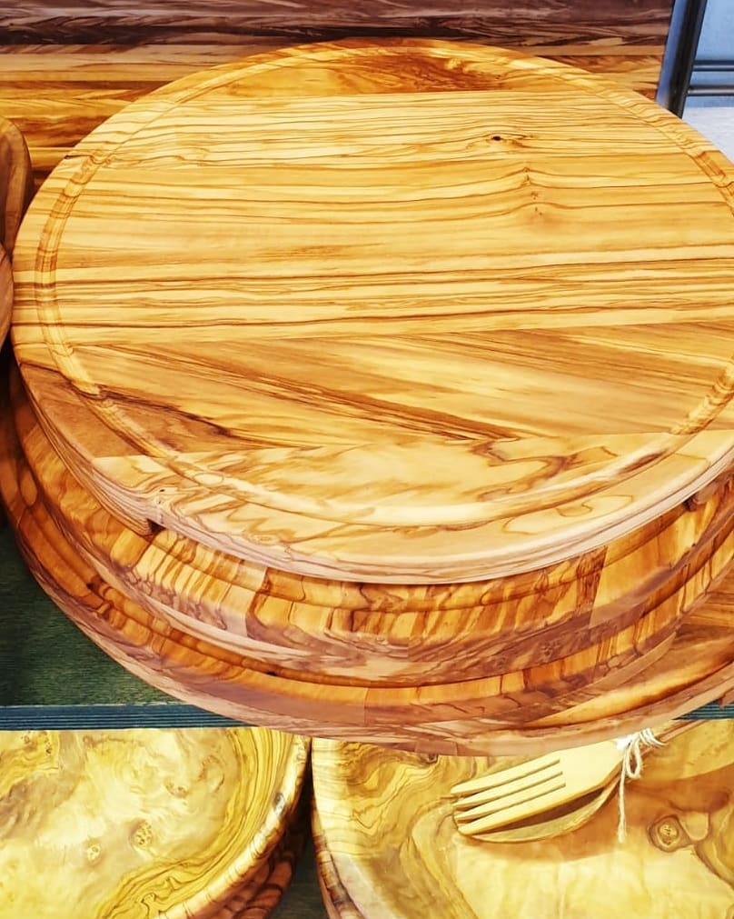 Round Cutting Cheese Board Olive Tree Store Athens